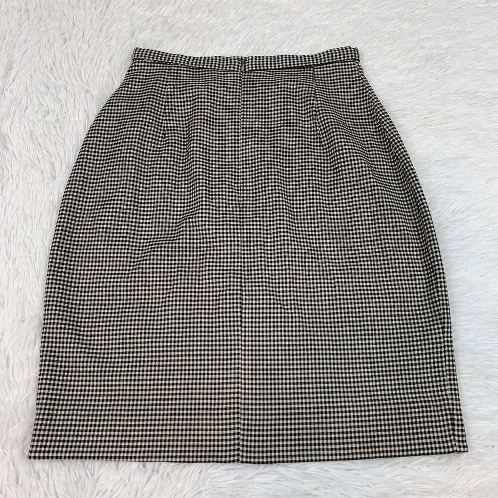 Rodier Women check plaid wool blend pencil skirt high waisted - Picture 8 of 10